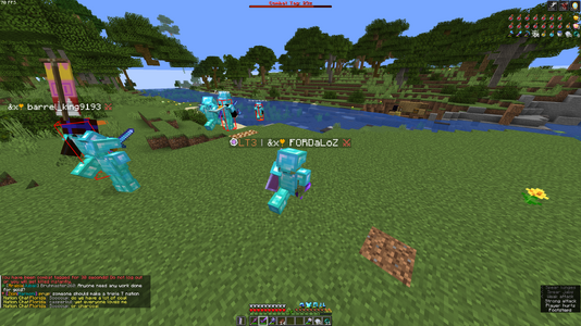 Screenshot of the Nubian soldiers and allies chasing down the hunter, GovernorAustra1.