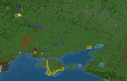 Location of Odesa inside Ukraine.