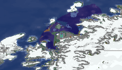 A town of only two chunks on the border of Antartica.