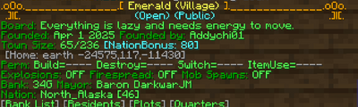 The details of "/t Emerald" in-game as of 25/12/2025