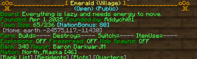 The details of "/t Emerald" in-game as of 25/12/2025