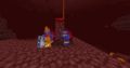 Morgini and Matty beside a Pee Pee in the new 1.16 Nether