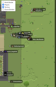 Screenshot of the battlefield 10 minutes into fighting, from the EMC map